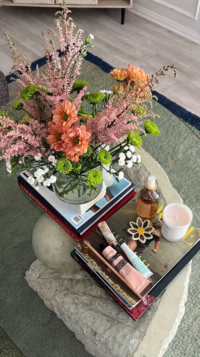 Fresh seasonal bouquet wrapped for monthly delivery from our flower subscription Surrey service.