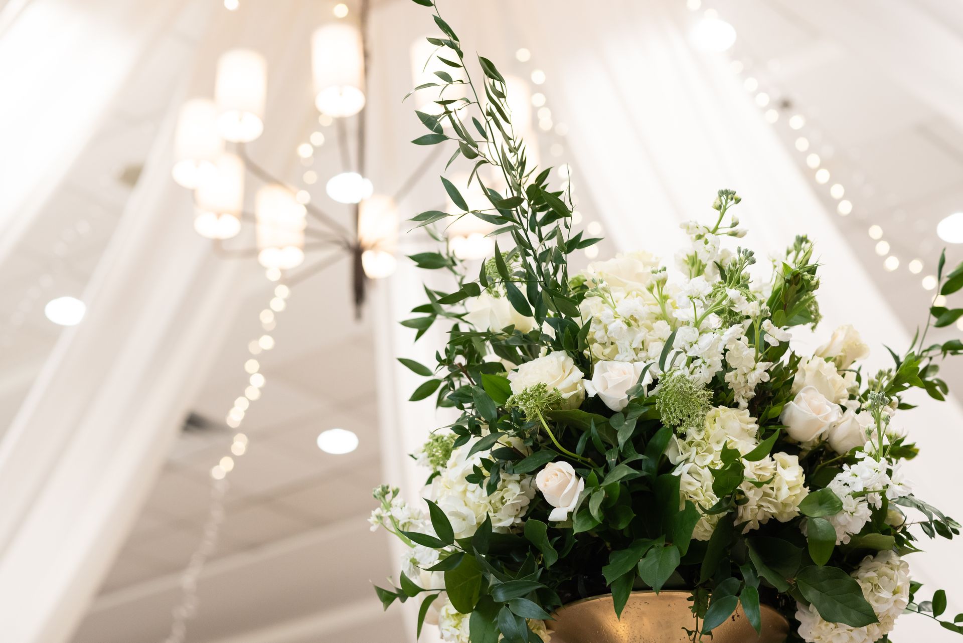 condo wedding floral arrangement