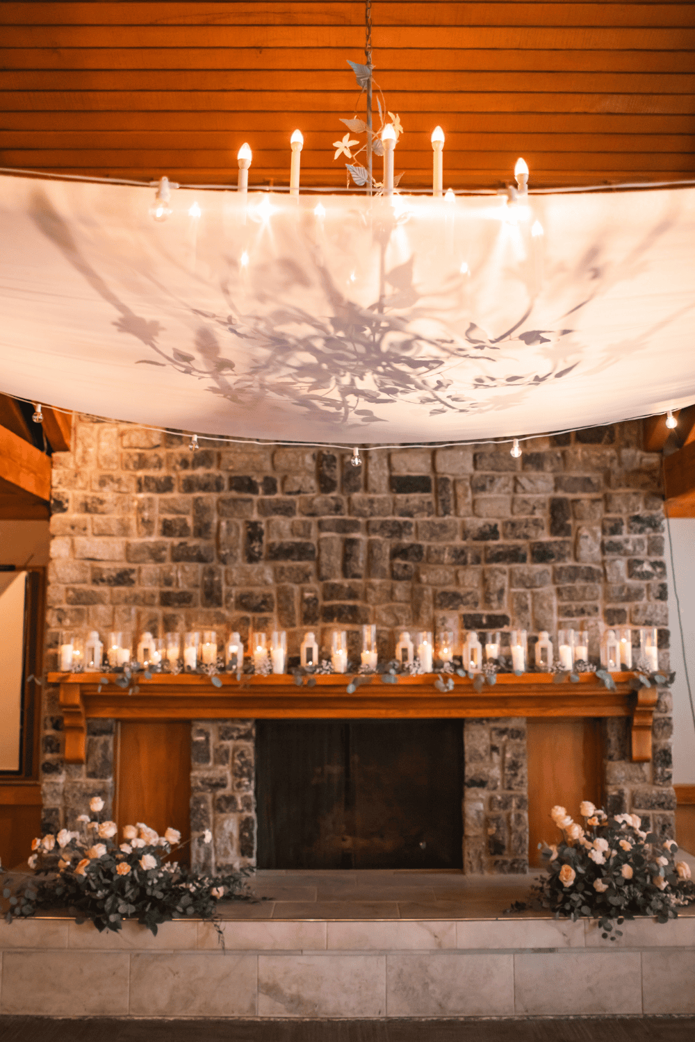 wedding mantle flowers